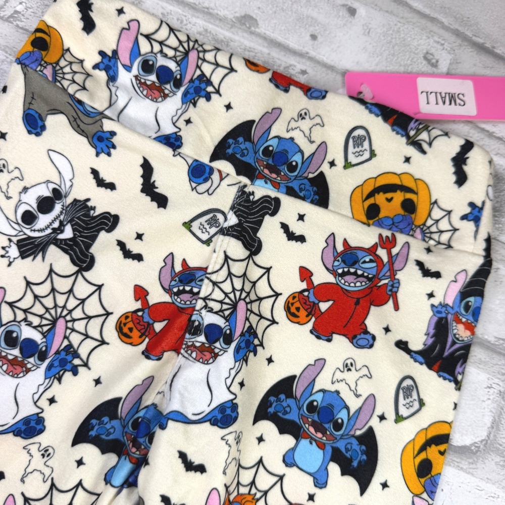 Charlie's Project Leggings Kids L Cream Halloween 626 Costumes Blue Dog NWT